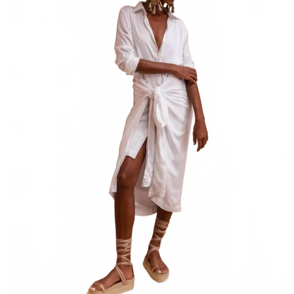 NEW ERIKA PEÑA yara wrap dress in white